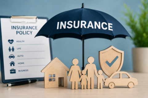 Insurance policy protecting a family, home, car, and other assets