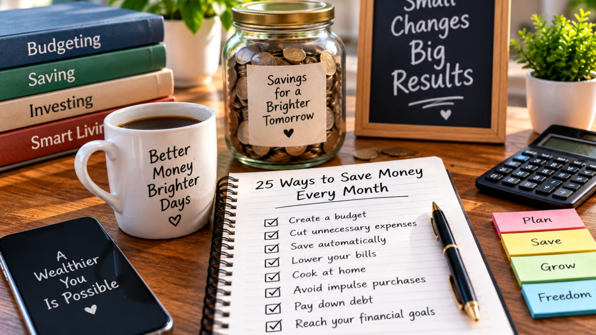 25 practical ways to save money every month with budget planner and savings jar
