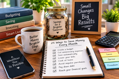 25 practical ways to save money every month with budget planner and savings jar