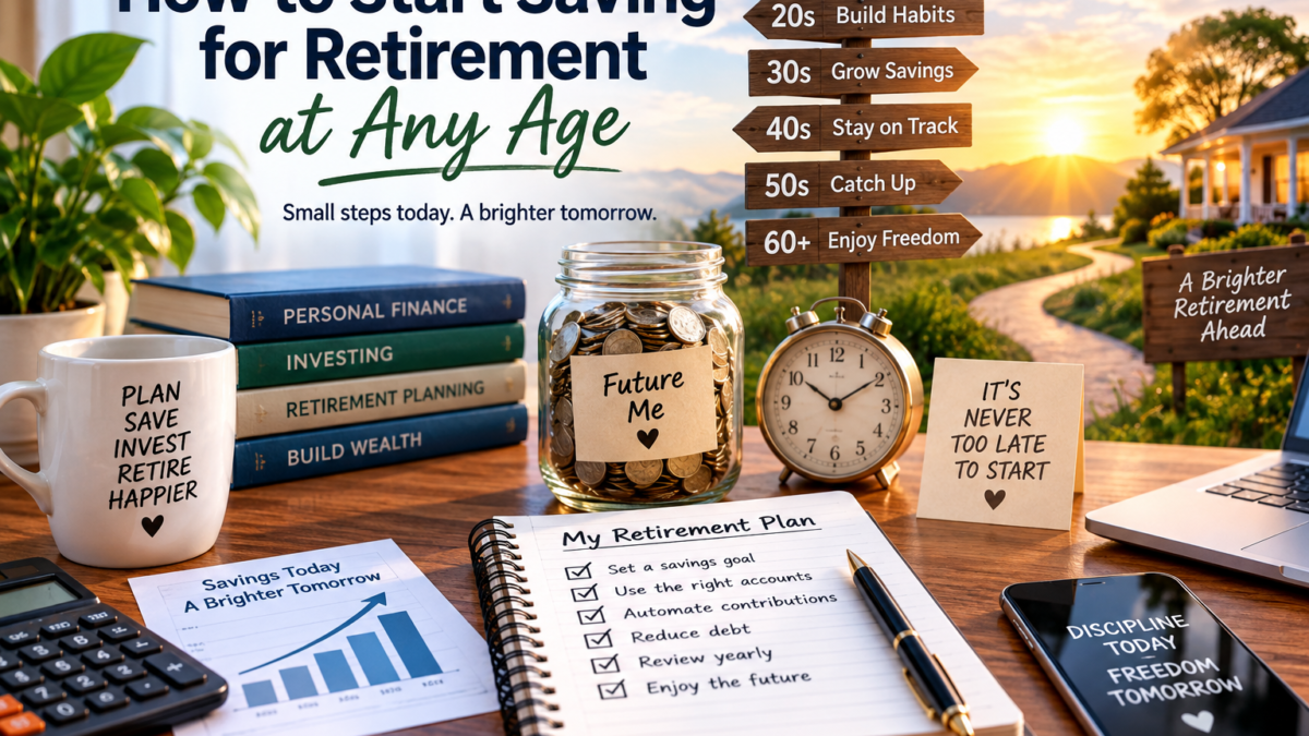 How to save for retirement at any age with a retirement savings plan and financial goals