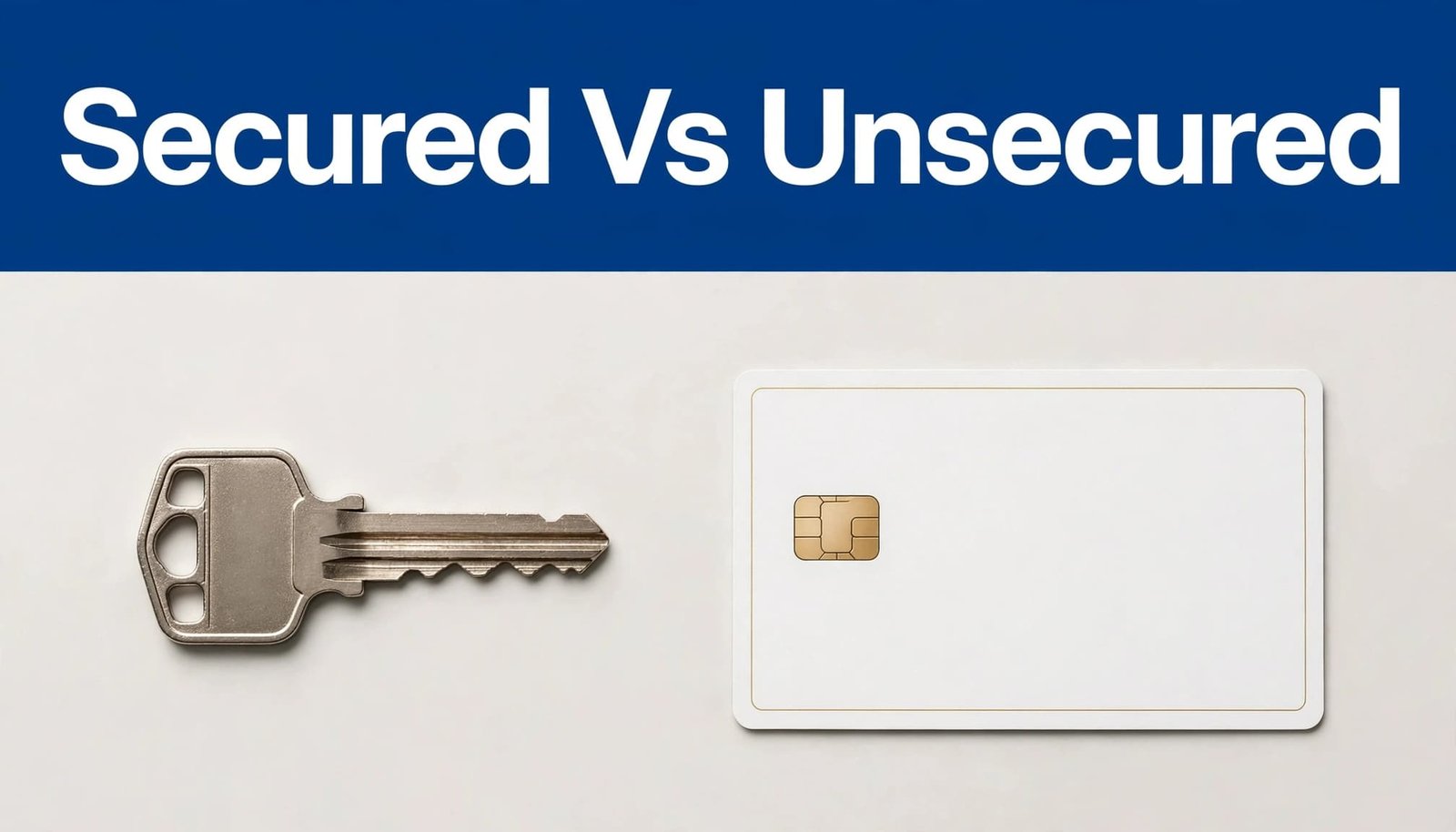 A house key and credit card sit beneath a blue comparison banner.